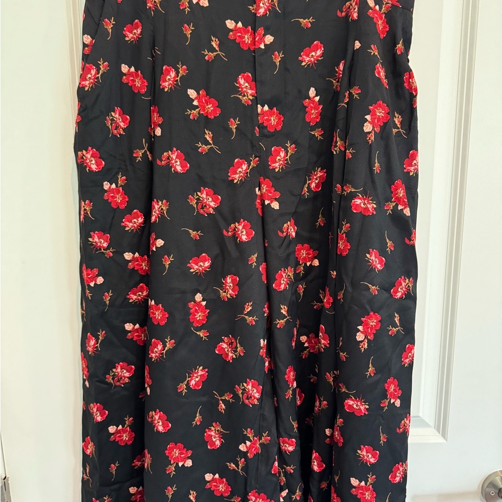 Maeve Red and Black coulette pants for Casual Occasions